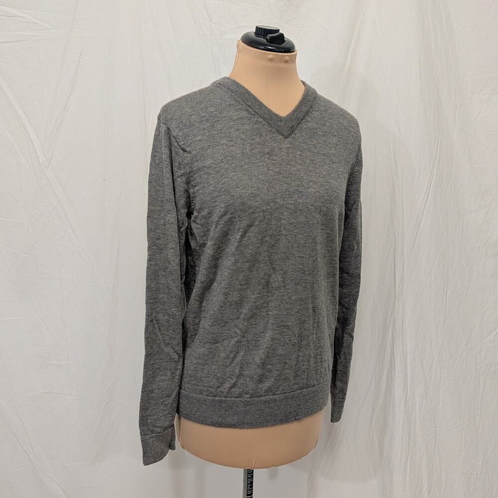 Gray Merino Wool V‑Neck Sweater by GAP, size S